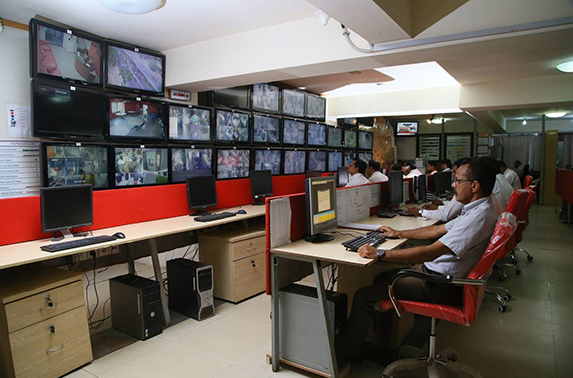 24/7 control room with monitoring screens